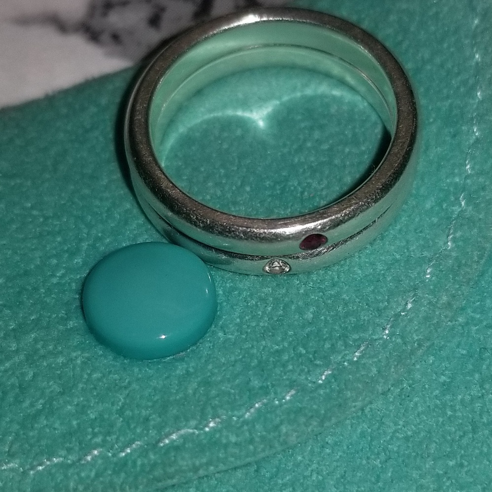 2 Tiffany Elsa Peretti rings 7 diamond & ruby